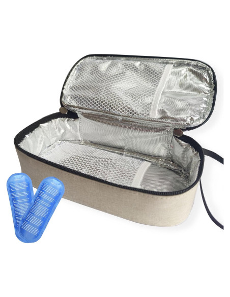 Bolsa Térmica para Leche Materna Beige - Organizador de Viaje Bolsa Térmica para Leche Materna Beige - Organizador de Viaje