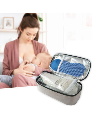 Bolsa Térmica para Leche Materna Beige - Organizador de Viaje