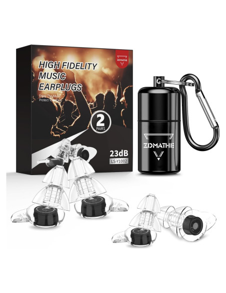Tapones de Silicona Reutilizables ZDMATHE para Conciertos 23dB Tapones de Silicona Reutilizables ZDMATHE para Conciertos 23dB