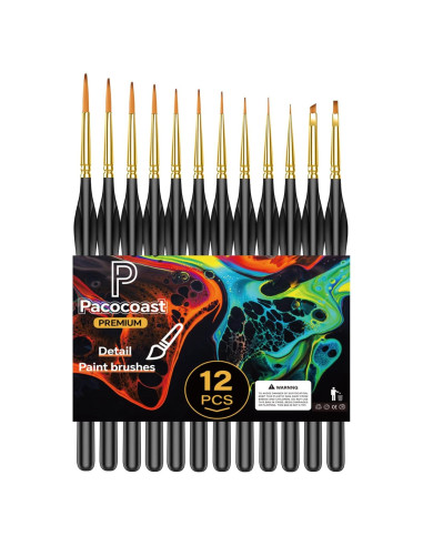 Juego de Pinceles Detallados Pacocoast 12 Piezas Negro