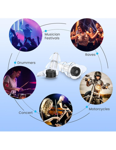 Tapones de Silicona Reutilizables ZDMATHE para Conciertos 23dB