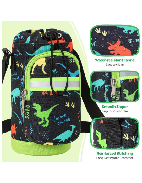 Portabebidas de Agua para Niños BrainyBees - Dinosaurio Negro Portabebidas de Agua para Niños BrainyBees - Dinosaurio Negro