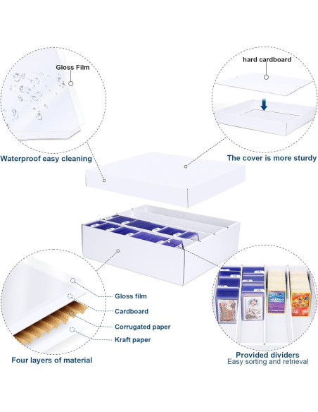 Caja de Almacenamiento de Cartas Leyzan 3200 Cartas Impermeable Caja de Almacenamiento de Cartas Leyzan 3200 Cartas Impermeable