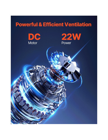 Ventilador de Techo VEVOR 35.6 cm 12V Reversible 10 Velocidades