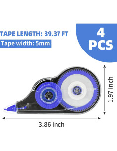 Cinta Correctora Colorida JEFURE 4 Pcs 12 m x 0.5 cm 2