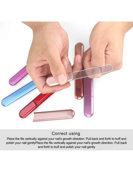 Lima de Uñas de Vidrio Midenso Albaricoque 14 cm con Estuche Lima de Uñas de Vidrio Midenso Albaricoque 14 cm con Estuche