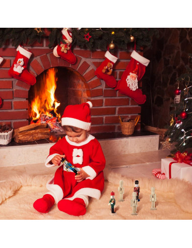 Kit de Manualidades Navidad Sumind - 6 Cascanueces Pintables 12.7 cm