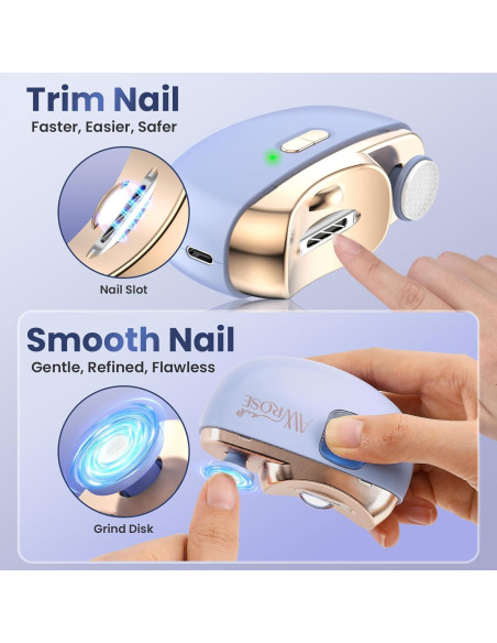 Cortador de Uñas Eléctrico AWROSE 2 en 1 con Luz LED Cortador de Uñas Eléctrico AWROSE 2 en 1 con Luz LED