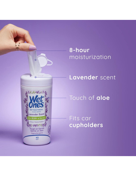 Toallitas Antibacteriales Wet Ones Lavanda 40 Unidades Toallitas Antibacteriales Wet Ones Lavanda 40 Unidades