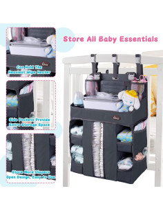 Organizador de Pañales Colgante HHZ XL - Gris Oscuro, 82 Pañales 2