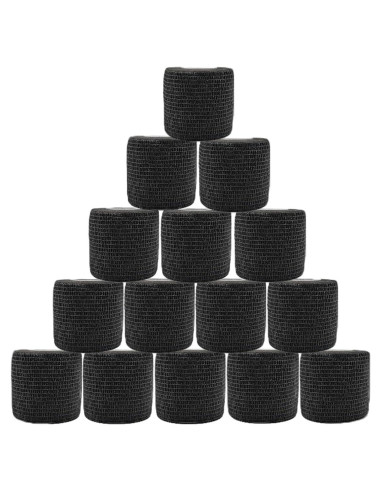 Paquete de 15 Vendajes Autoadhesivos ANAMPION 5cm x 4.57m Negro