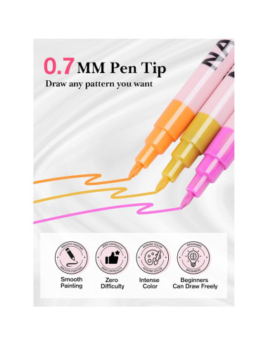 Conjunto de 12 Lápices de Arte para Uñas EBANKU 0.7mm