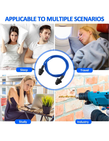 Tapones para Oídos Xuhal 200 Pares Silicona Reutilizables