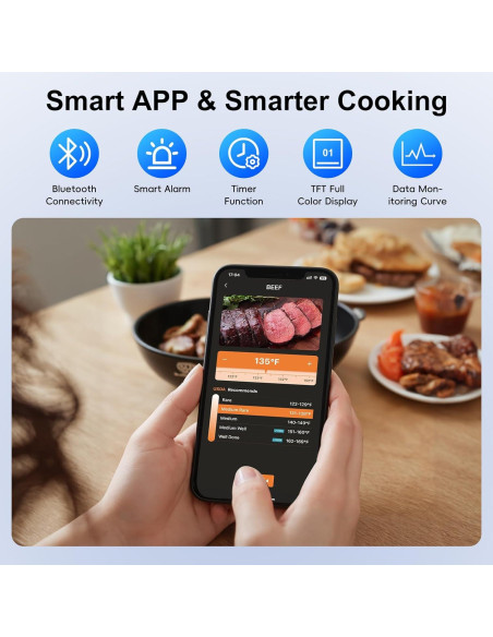 Termómetro de Carne Inalámbrico Bluetooth Newise BMT02 con 2 Probes Termómetro de Carne Inalámbrico Bluetooth Newise BMT02 con 2 Probes