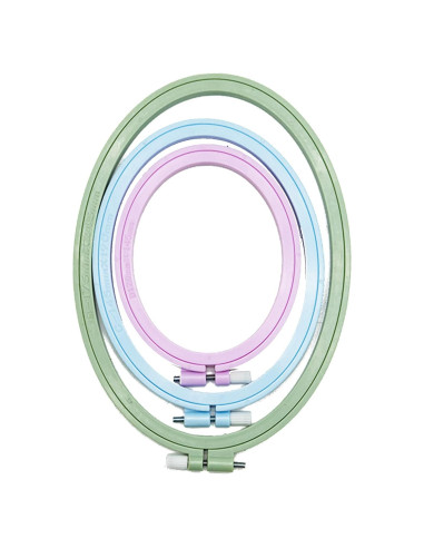 Aros de Bordado Ovalados LAMXD 3 Piezas Plástico Multicolor