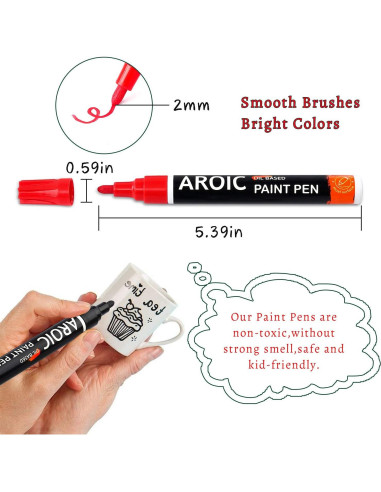 Conjunto de Marcadores de Pintura AROIC 16 Colores a Base de Aceite