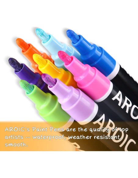 Conjunto de Marcadores de Pintura AROIC 16 Colores a Base de Aceite Conjunto de Marcadores de Pintura AROIC 16 Colores a Base de Aceite