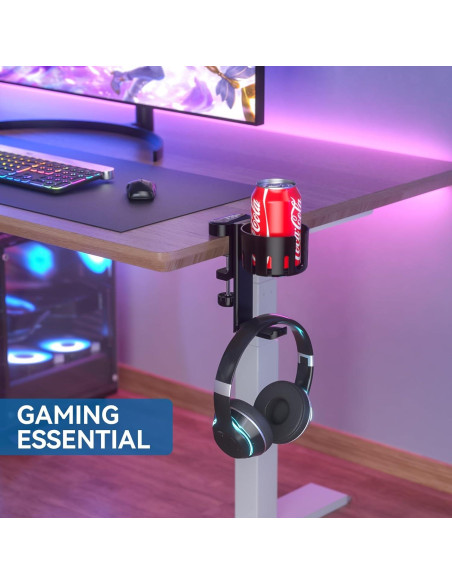 Soporte para Auriculares KDD 2 en 1 con Soporte para Tazas Negro Soporte para Auriculares KDD 2 en 1 con Soporte para Tazas Negro