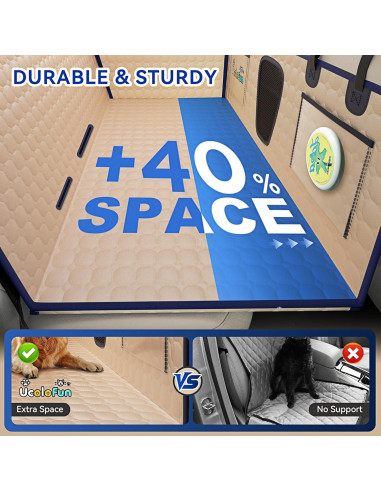 Cubierta de Asiento de Coche para Perros UCOLOFUN Beige 132x64cm