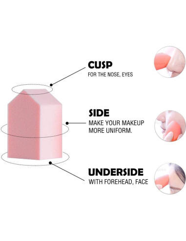 25 Esponjas de Maquillaje Aturmon, Uso Húmedo y Seco, Sin Látex