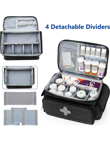 Bolsa Organizadora de Medicamentos CURMIO Negra 26.9x17.0cm