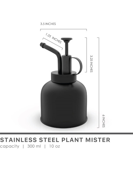 Atomizador de Acero Inoxidable LOOPSEED 300ml Negro para Plantas Atomizador de Acero Inoxidable LOOPSEED 300ml Negro para Plantas