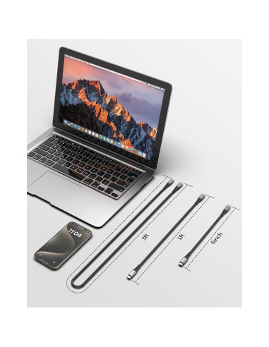 Cable USB C a USB C 15 cm Umefly - Carga Rápida 60W, Paquete de 3
