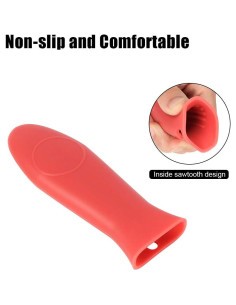 Cubiertas de mango de silicona Emoly, 2 piezas, rojas, 15 cm 2