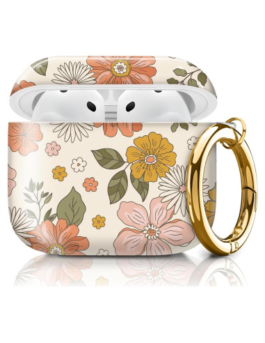 Funda AEKVPL para AirPods 4ta Gen 2024, Antigolpes Floral