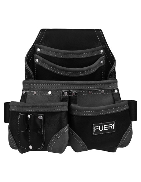 Bolsa de Herramientas FUERI de Cuero 5 Bolsillos Profesional Bolsa de Herramientas FUERI de Cuero 5 Bolsillos Profesional
