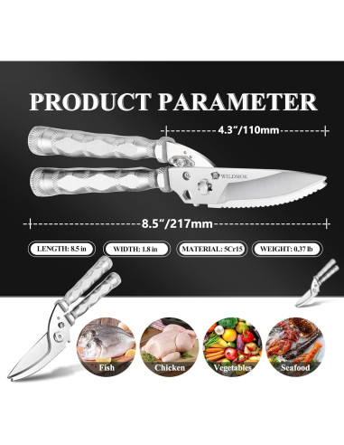 Tijeras de Cocina WILDMOK de Acero Inoxidable 21.5 cm