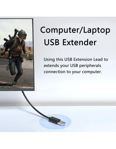 Cable de Extensión USB 3.0 GELRHONR 1M Ángulo Izquierdo Negro