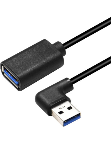 Cable de Extensión USB 3.0 GELRHONR 1M Ángulo Izquierdo Negro