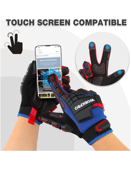 Guantes de Trabajo WORKPRO, Protección de Cuero Sintético, Talla Grande Guantes de Trabajo WORKPRO, Protección de Cuero Sintético, Talla Grande