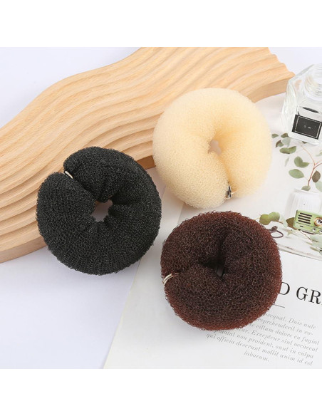 2 Donas de Pelo Beige SYBL 20cm Suave para Recogidos 2 Donas de Pelo Beige SYBL 20cm Suave para Recogidos