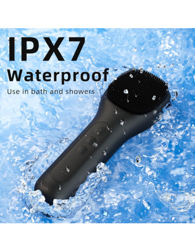 Cepillo Facial Limpiador Eléctrico Recargable IPX7 Negro