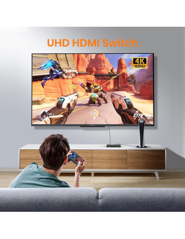 Interruptor HDMI 5 en 1 NEWCARE 4K@60Hz con Control Remoto