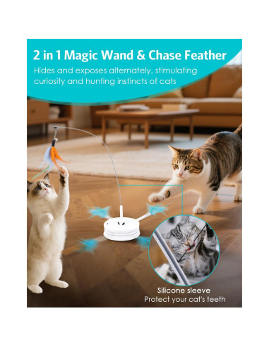 Juguete Interactivo para Gatos Temracha 3 en 1 Recargable
