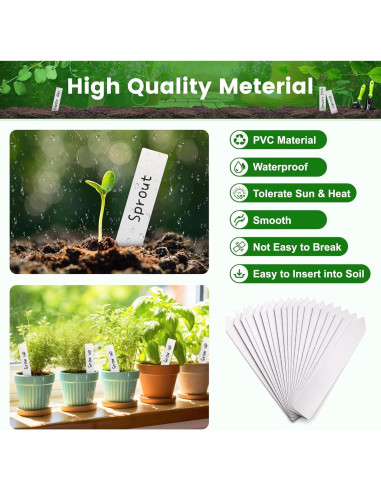 Etiquetas de Jardín KINGLAKE 200 Pcs 10 cm PVC Reutilizables