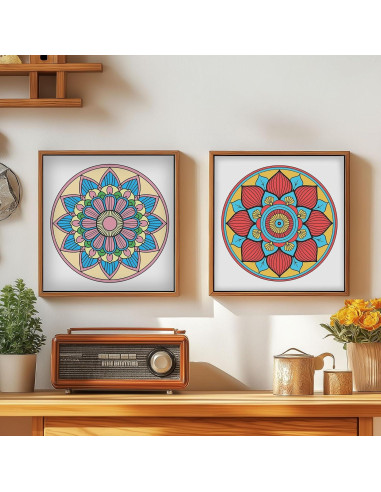 Conjunto de Tarjetas para Colorear Mandala Hiwhy 48 Pcs 25.4cm