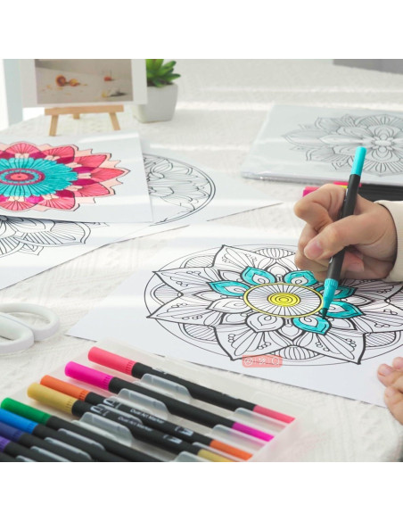 Conjunto de Tarjetas para Colorear Mandala Hiwhy 48 Pcs 25.4cm Conjunto de Tarjetas para Colorear Mandala Hiwhy 48 Pcs 25.4cm