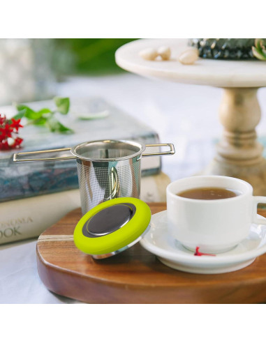Infusor de Té Fenshine Acero Inoxidable Verde Mango Plegable