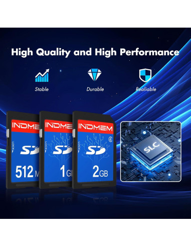 Tarjeta SD 2GB + 1GB + 512MB INDMEM Clase 4 Azul