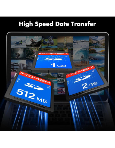 Tarjeta SD 2GB + 1GB + 512MB INDMEM Clase 4 Azul