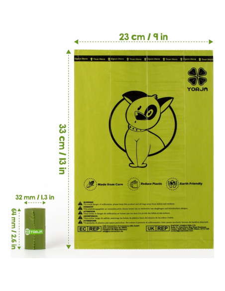 Bolsas de Desechos para Perros YORJA 360 Unidades Biodegradables Bolsas de Desechos para Perros YORJA 360 Unidades Biodegradables