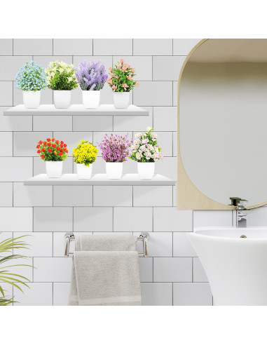 Plantas Artificiales en Maceta LELEE - 8 Pcs Eucalipto Decorativas