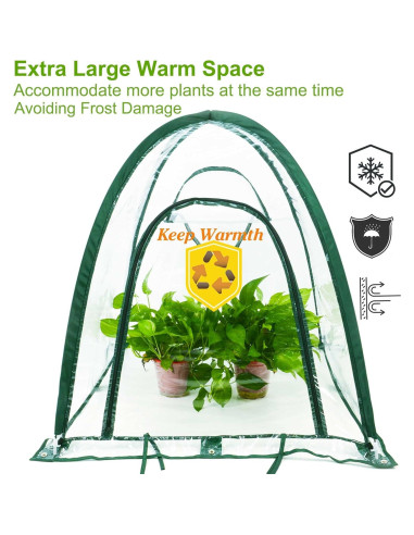 Cubierta de Invernadero Pop Up Porayhut 2 Pcs PVC 91.4x91.4x99.1 cm
