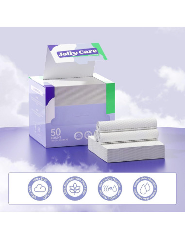 Toallas Faciales Desechables Jolly Care XL 50 Unidades 25.4x30.5cm