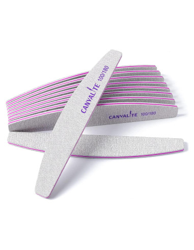 Limas de Uñas Profesionales Canvalite 10 PCS Doble Cara 100/180