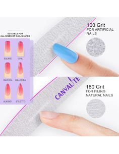 Limas de Uñas Profesionales Canvalite 10 PCS Doble Cara 100/180 2